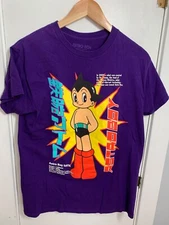 Astro Boy Tozuka Productions Rare Japanese Anime Purple T-shirt SZ M EUC