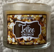 Bath & Body Works Mini Candle 1.3 oz Toffee Crunch RARE New Single Wick