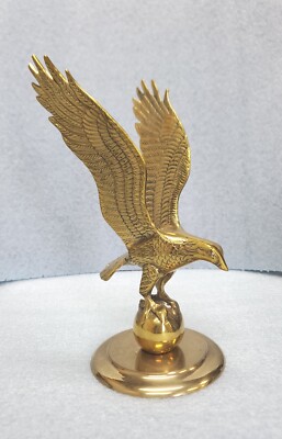 Vintage BRASS EAGLE Bird Statue 11'' AMERICA Freedom USA  PATRIOT Nature Office