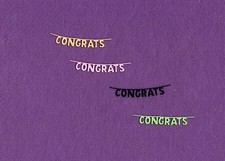 CONGRATS 4 die cuts scrapbook cards