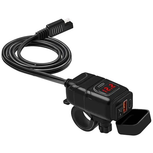 Motorcycle Dual Usb Mobile Charger 12v Fast Charge With Waterproof Voltage Digit - 第 6/6 張圖片