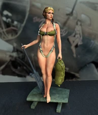 WWII Pinup Pilot by Exclusive3DPrints, Exotic, NSFW, Model Kit |