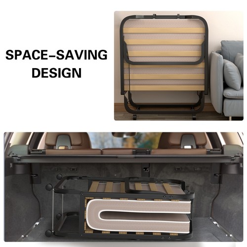 Folding Bed with Memory Foam Mattress Made in Italy Bed Sleeper for Living Room - Picture 6 of 11