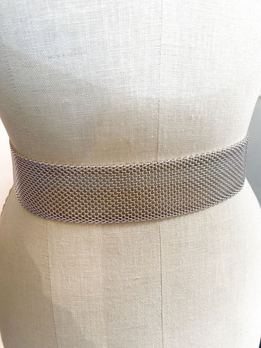 St. John Silver Meta Mesh Chain Mail Belt - Picture 7 of 8