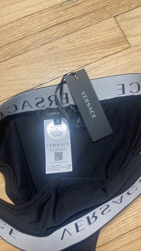 NWT Versace women’s logo bikini briefs black - Size 2 Small - Picture 3 of 4