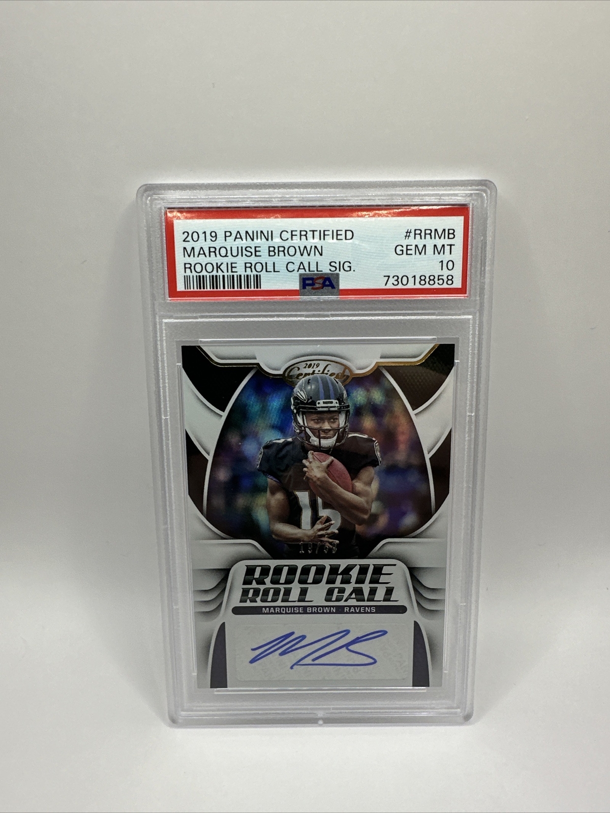 Marquise Brown Panini Certified Rookie Roll Call Signatures #RRMB Base