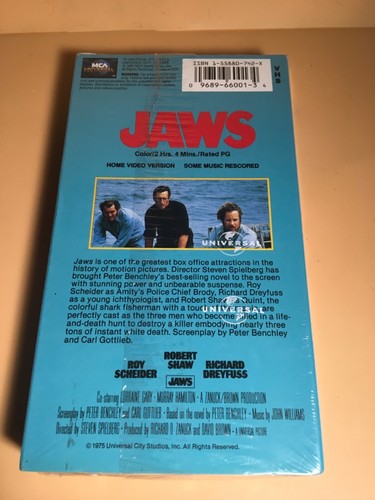 JAWS (VHS, 1991) Factory Sealed VCR Tape - Watermarks - Near Mint - Picture 17 of 24