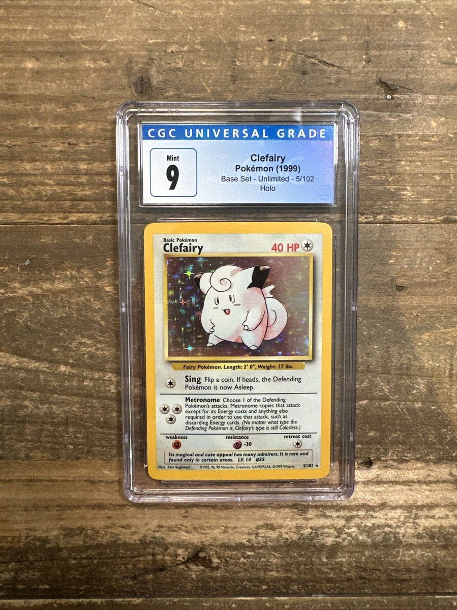 1999 Pokemon Base Set Unlimited #5 Clefairy - Holo CGC 9 MINT