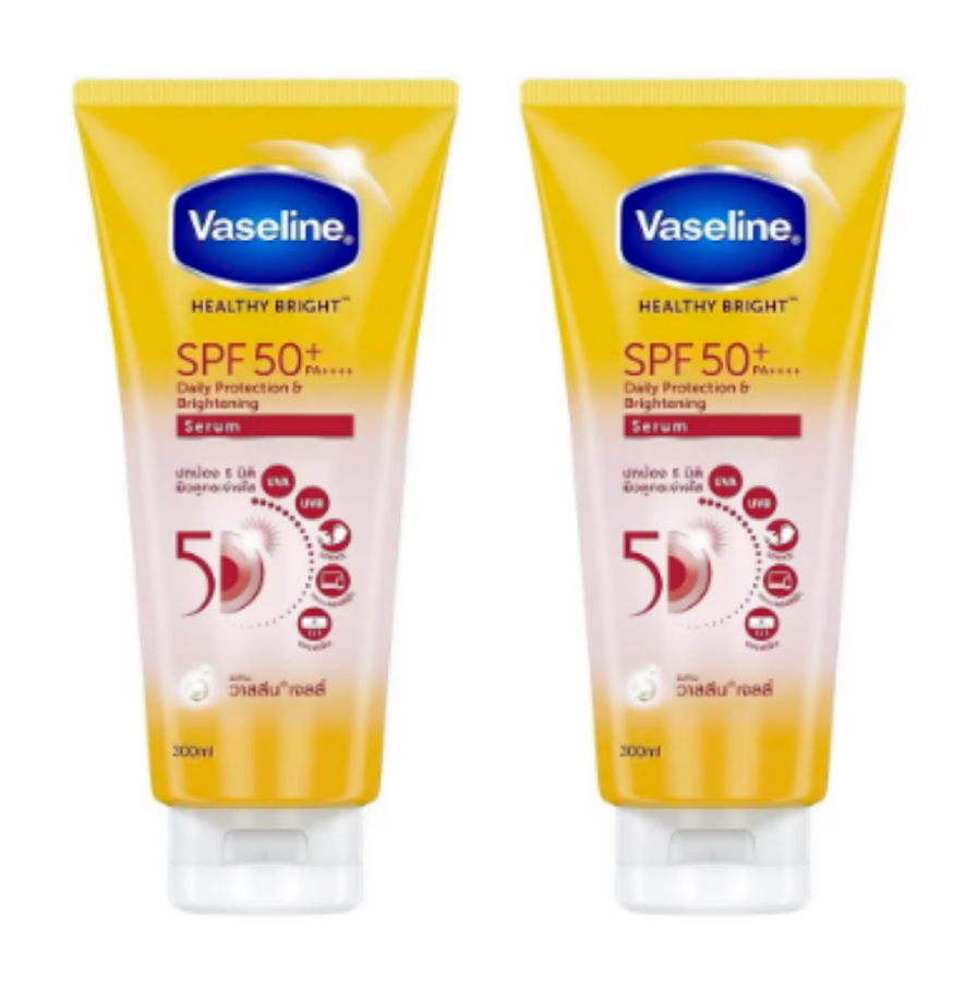 Vaseline Healthy Bright SPF50+ PA++ Brightening Serum 2 Tubes Daily Protection