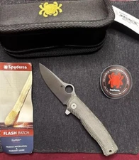 Spyderco SpyMyto, C265MTIP, Flash Batch, M398, Green Micarta, Ti, New In Pouch