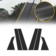 For Civic Honda 2016-Up 10th Gen Carbon Fiber Door Window Pillar Post Cover Trim