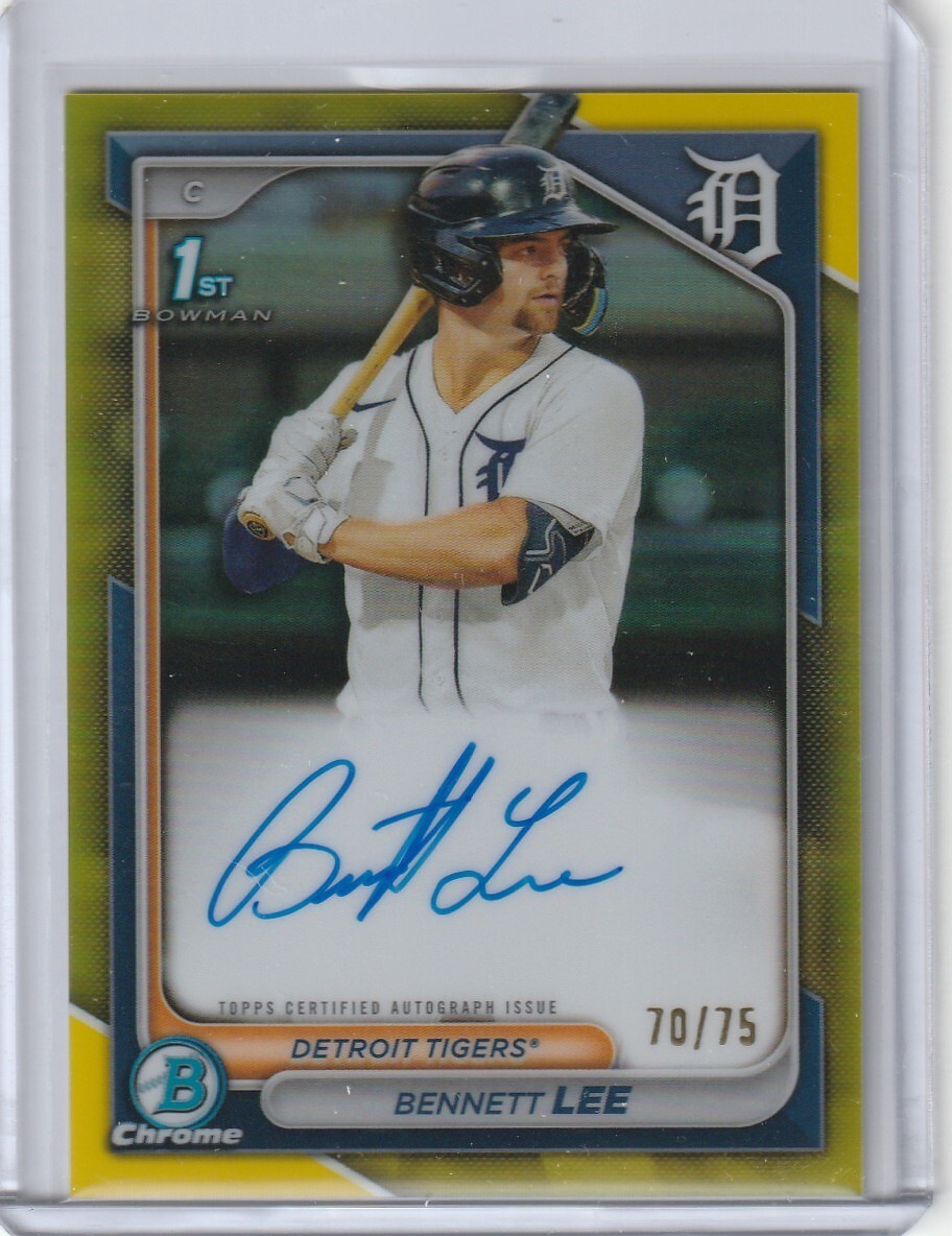 BENNETT LEE 2024 BOWMAN CHROME 1ST YELLOW AUTOGRAPH AUTO /75