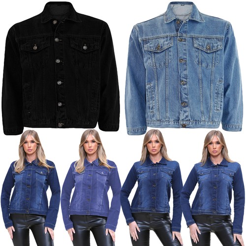 Mens Denim Jacket Classic Cotton Casual Top Womens Jeans Coats Big