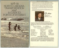 Vintage 1978-9 North Carolina Official State Highway Department Road Map