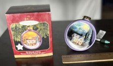 Hallmark Christmas Ornament Lights Up Thomas Kinkade 1997 Painter Of Light Magic