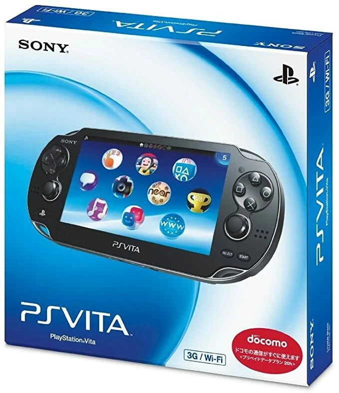 SONY PLAYSTATION VITA 3G / WI-FI MODEL CRYSTAL BLACK JAPAN New