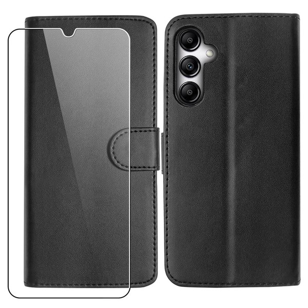 HüLle FüR Samsung Galaxy A14 Tasche Leder Flip Case + Black-image