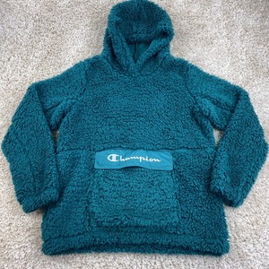 Champion Mujer Medio Sherpa Jersey Sudadera con capucha bolsillo delantero  verde | eBay
