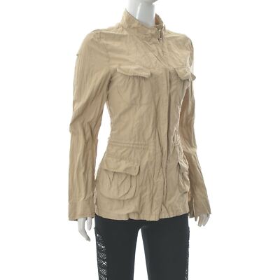 Marc O'Polo Women's Multi Pocket Military Cargo Coat Jacket Metal Blend Size 38