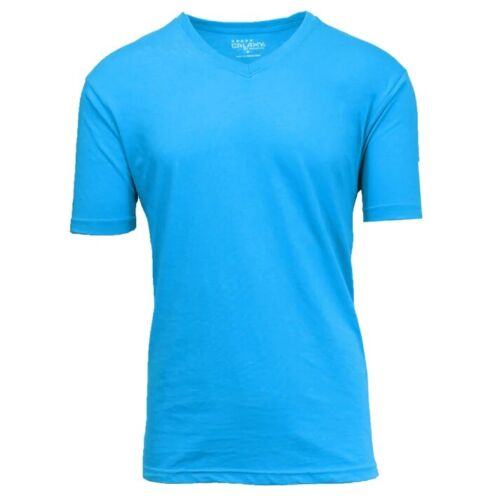 Premium Men's Plain Blank V-neck T Shirt Short Sleeve Tee Lot Galaxy Brand USA - Picture 4 of 69