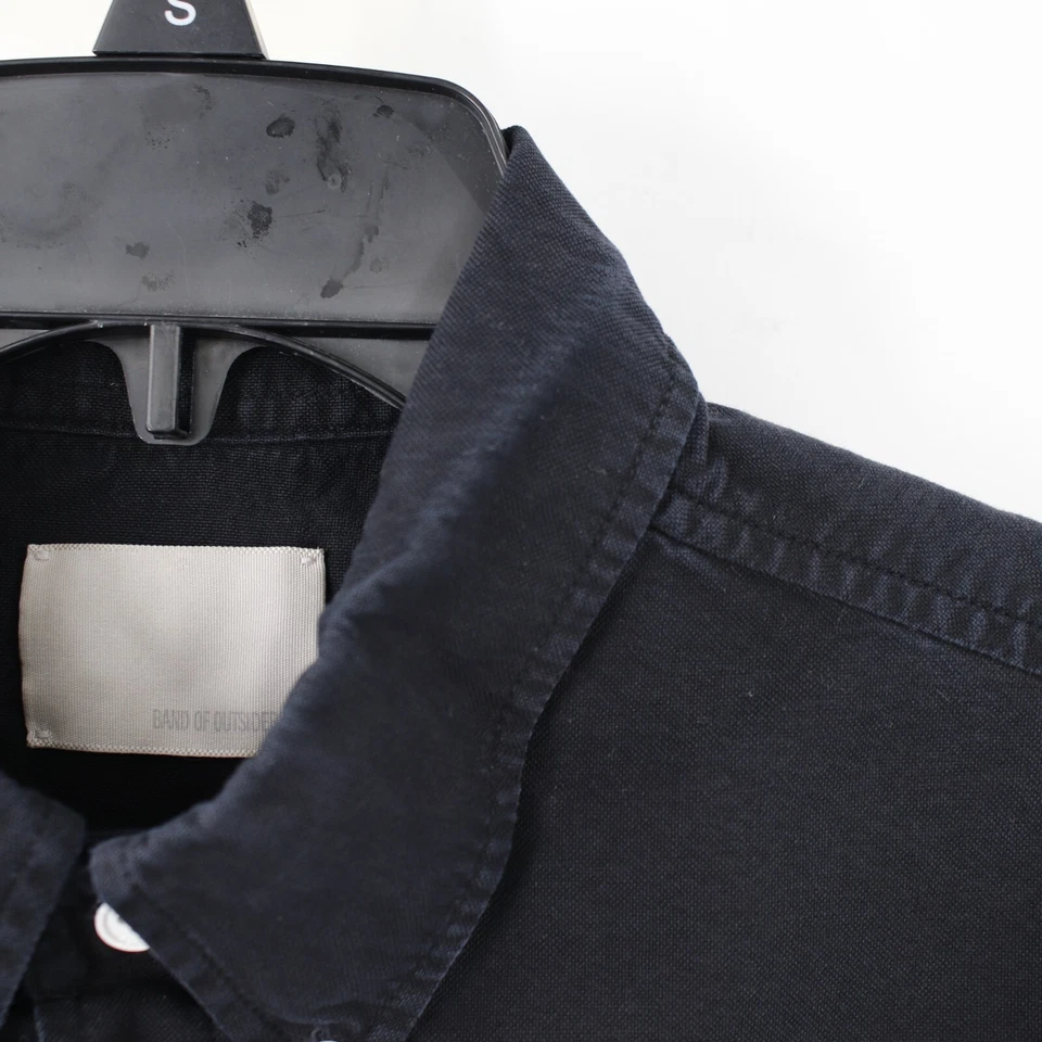 Band of Outsiders Shirt Mens 2 Cotton Black Long Sleeve Button Down Made in USA - Image 3 of 4