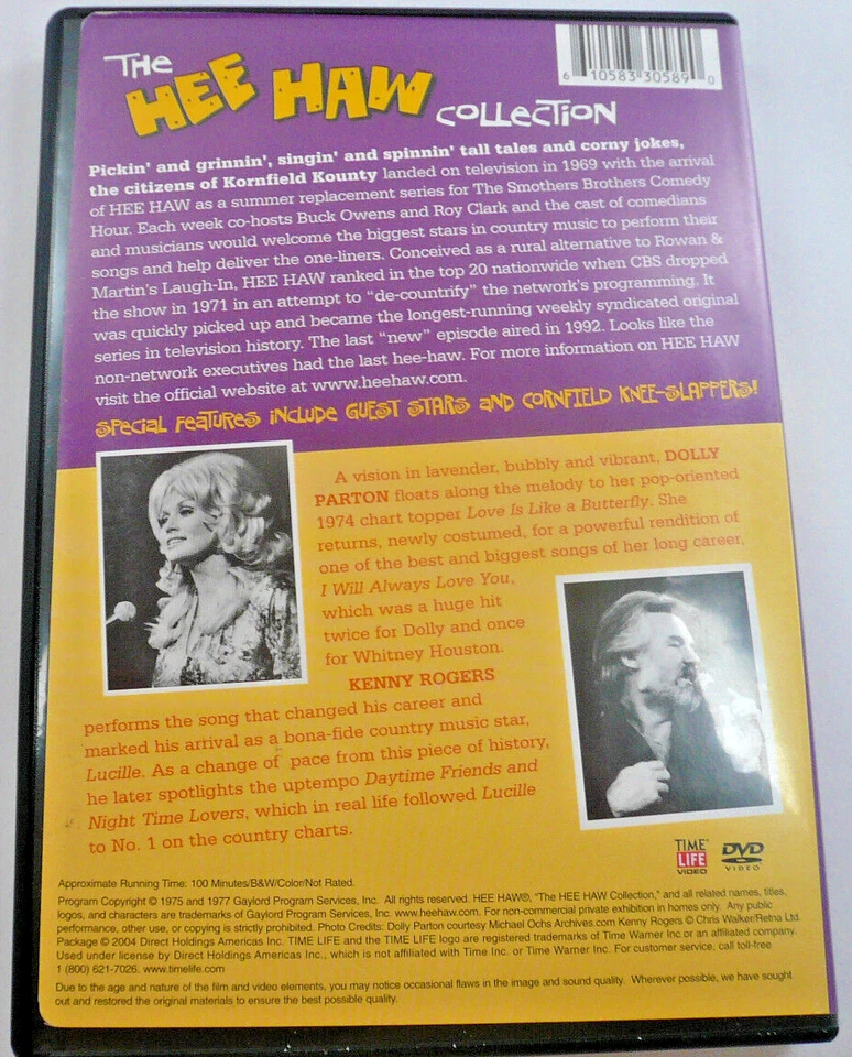 The Hee Haw Collection Featuring Dolly Parton Keny Rogers DVD Free Shipping - Image 2 of 2