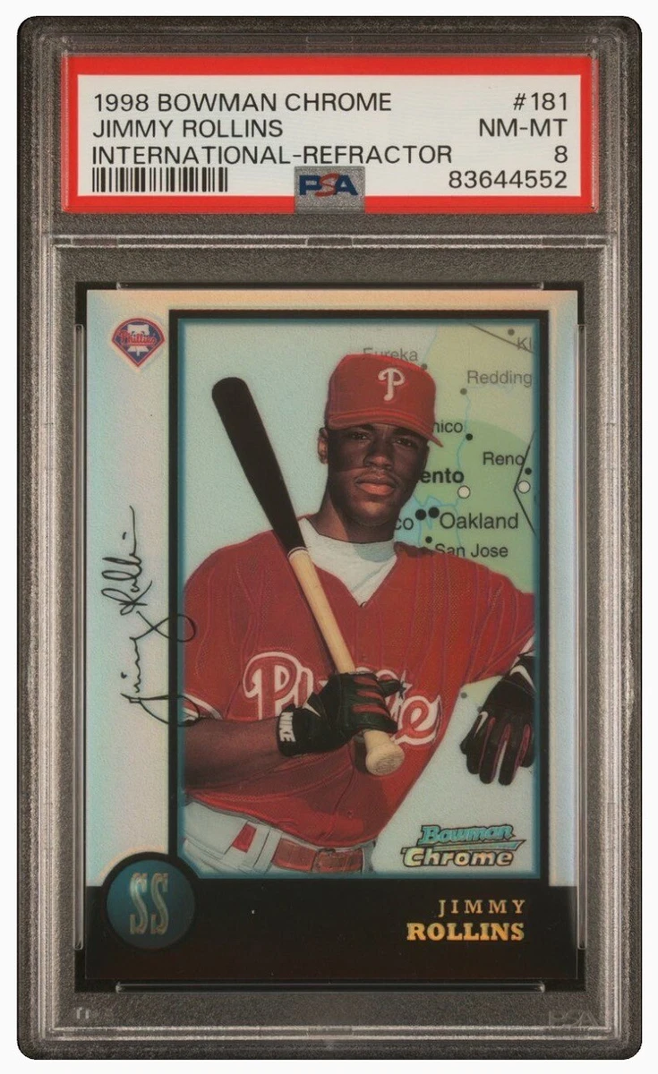 Carte à Collectionner 1998 Bowman Chrome Jimmy Rollins RC #181 - Refractor International, Rookie, Near Mint