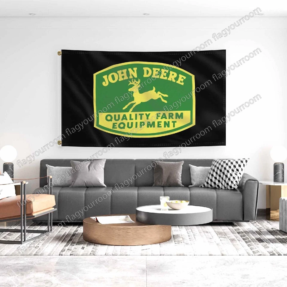 John Deere 3x5 ft Banner Premium Flag Quality Farm Equipment Tractor Garage Sign - Image 2 of 4
