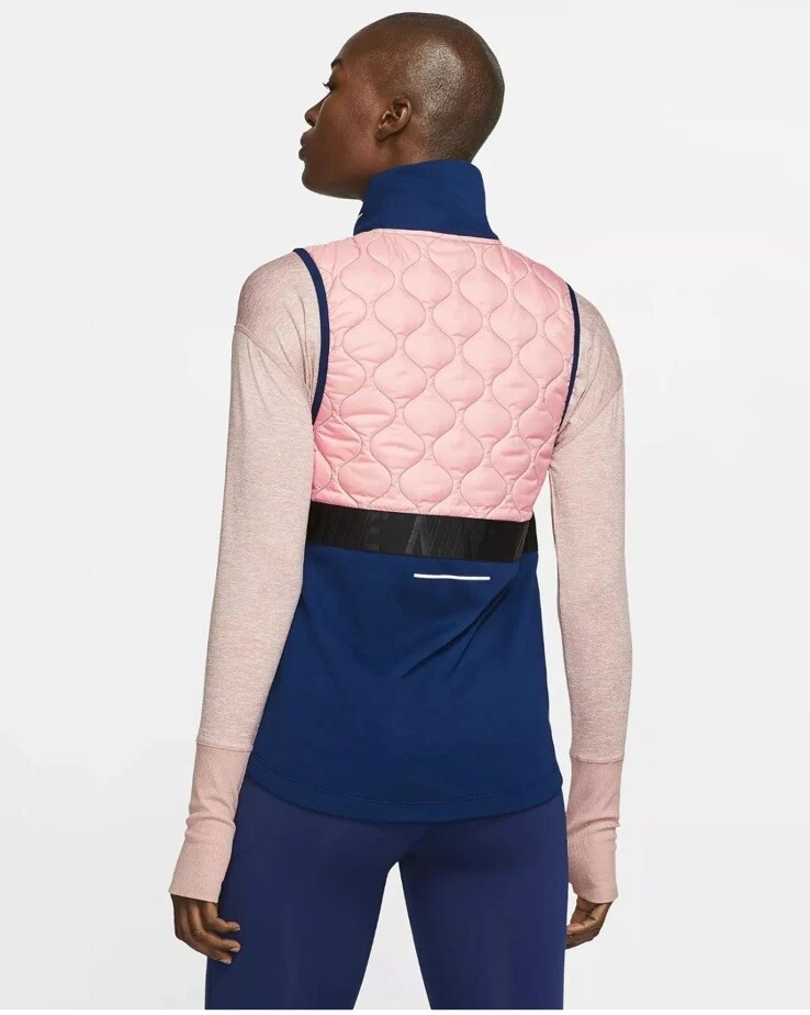 Nike Aerolayer Performance Running Vest Womens Large Quilted Thermacore Full Zip Foto 4 de 4