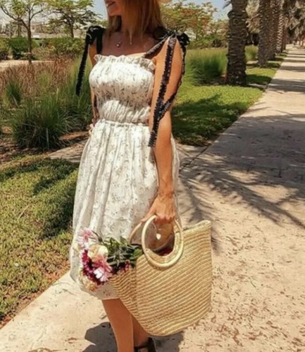 Brock Collection x H&M Dress NEW WITH TAGS Size M Floral BLOG FAVE Strappy Tie - Foto 3 di 21
