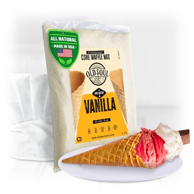 OldSoul Cone Waffle Mix | 5 lbs | Batter Mix | GLUTEN FREE | Vanilla | 112 Pcs