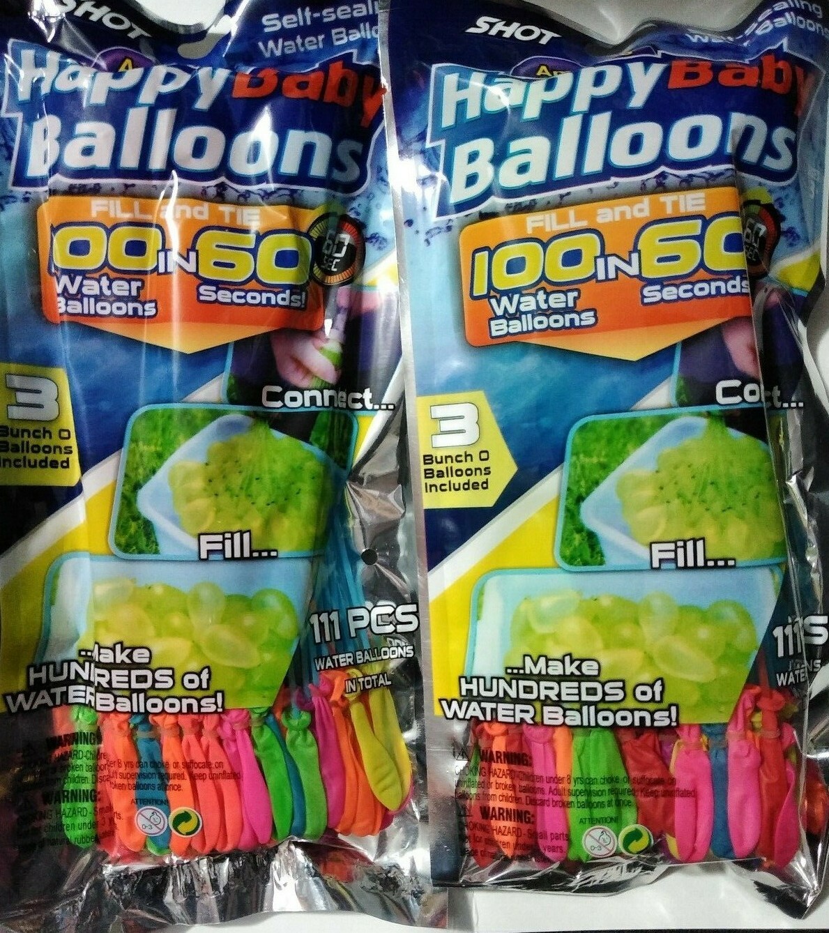 Happy Baby Water Balloon fill And tie 200 in 60 Seconds Connect & Fill Lots