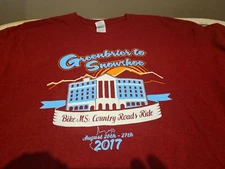 Greenbrier Resort Hotel To Snowshoe Bike MS 2017 Volunteer Shirt