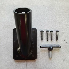 Flag Pole Bracket Powder Coated Black