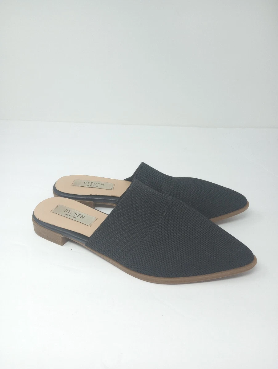 Women s 6.5 Steven New York Valdex Knit Black Mules eBay