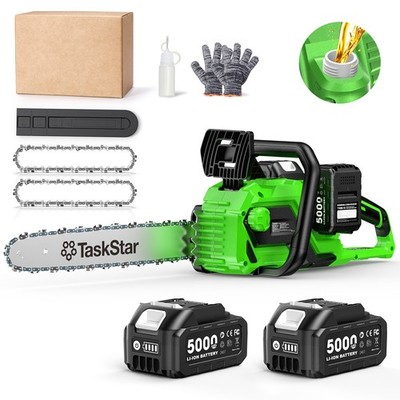 Taskstar 16-Inch Cordless Chainsaw 40V Brushless 2×5.0Ah Li-Ion Battery Cutting