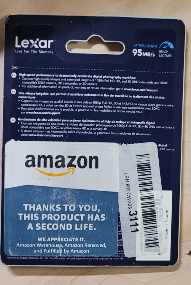 Lexar Professional 633x 64gb SDHC UHS-I Card Up To 95MB/s See Pic - Image 2 of 2