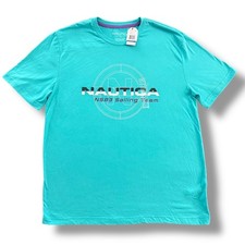 T-shirt grafica Nautica uomo XL Aqua Lagoon NS83 squadra vela V27602 NUOVA