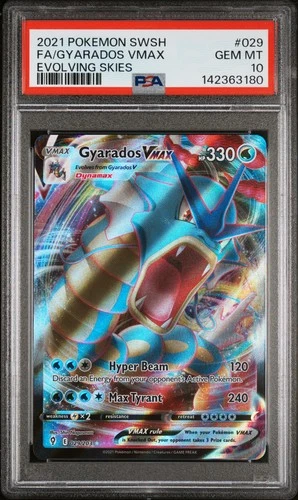 2021 POKEMON SWORD & SHIELD EVOLVING SKIES #029 FULL ART/GYARADOS VMAX PSA 10