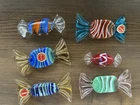 Vintage Murano Glass Made in Italy Blown Glass Candy Pieces Set of 6