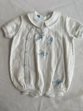  Will Beth Sz 6 Months Vintage White Bubble Romper Dressy One Piece Dog 