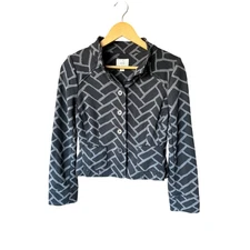 ECI New York Geometric Print Button Front Blazer Jacket Women Size 4