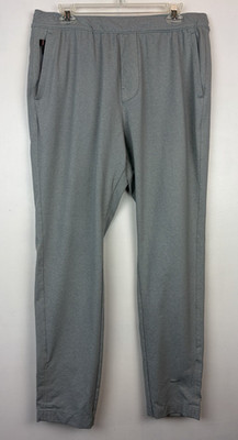 4 Fourlaps Re Up Running Joggers Sweatpants Mens Large Gray Stretch Zip Pocket