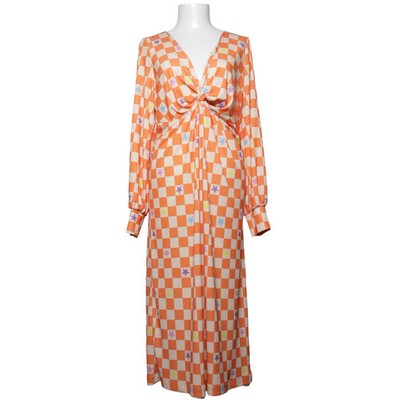 Never Fully Dressed, Kleid, Größe: 42, Orange/Beige/Mehrfarbig #94F