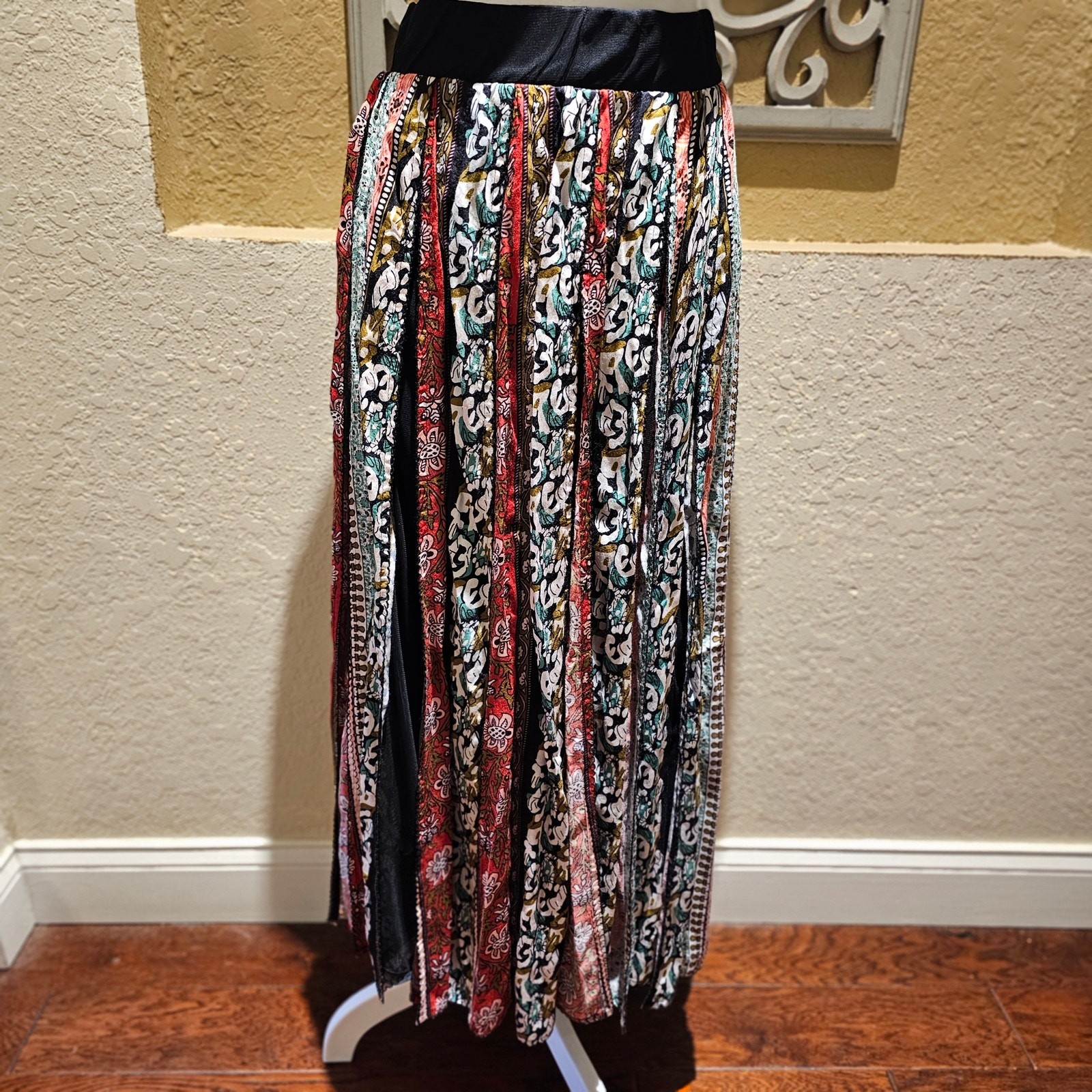 Soft Surroundings PL Boho Patchwork Maxi Skirt Ra… - image 4