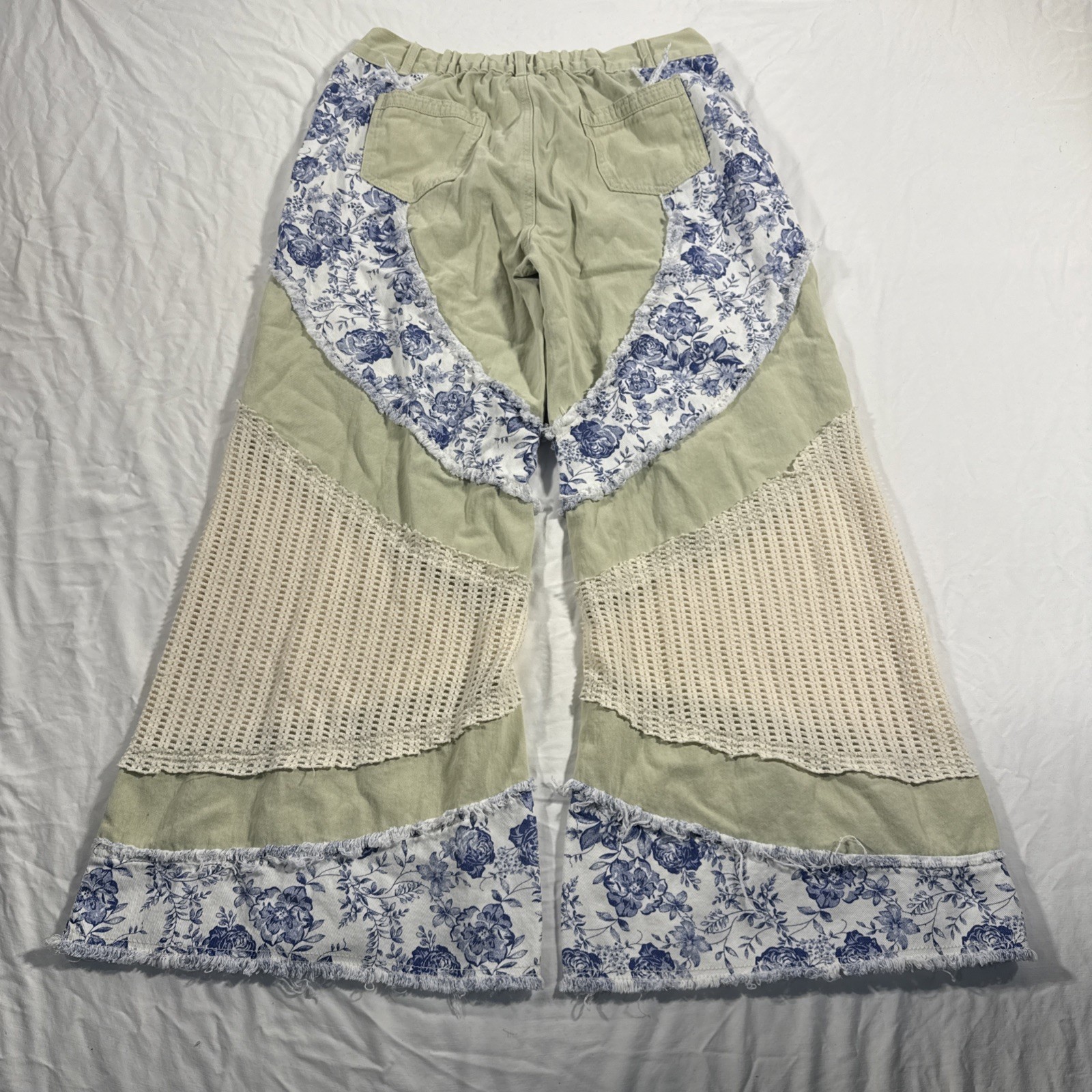 POL Patchwork Floral Print Pants Flared Wide Leg … - image 3