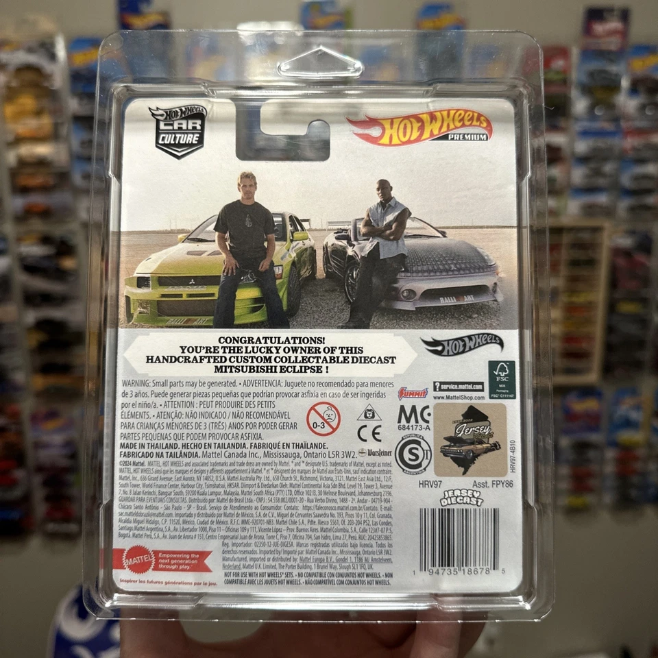 HOT WHEELS FAST AND FURIOUS PREMIUM ROMANS ECLIPSE CUSTOM 2 FAST 2 FURIOUS 1/64 - Image 3 of 3