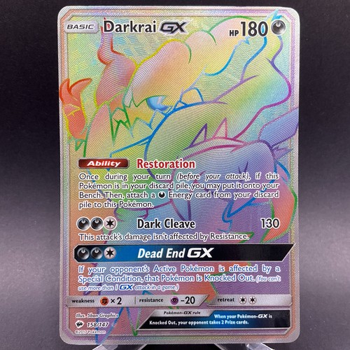 Darkrai GX (Secret) 158/147 SM- Burning Shadows Holo Rainbow Rare Pokemon LP