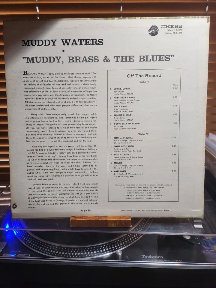 Muddy Waters, Muddy Brass & The Blues, 1966 1st Chess Mono, VG+/EX - Image 2 of 4