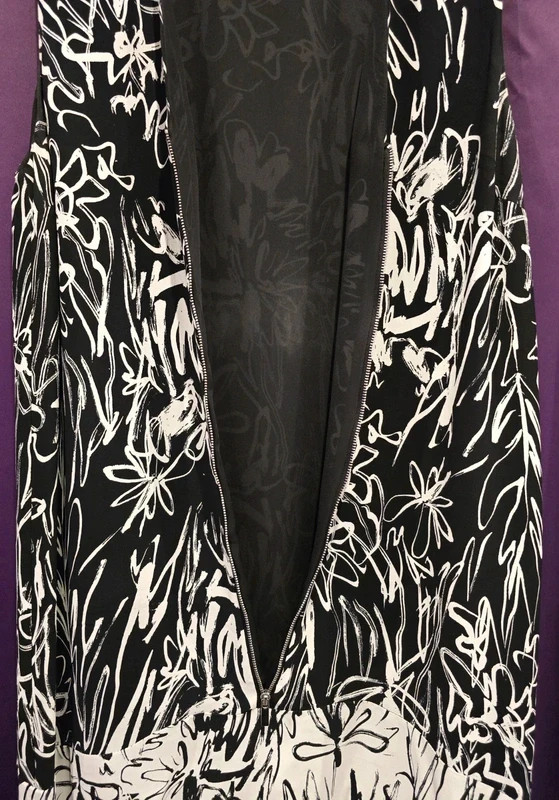 French Connection Black & White Floral Dress – Size 14 image 5